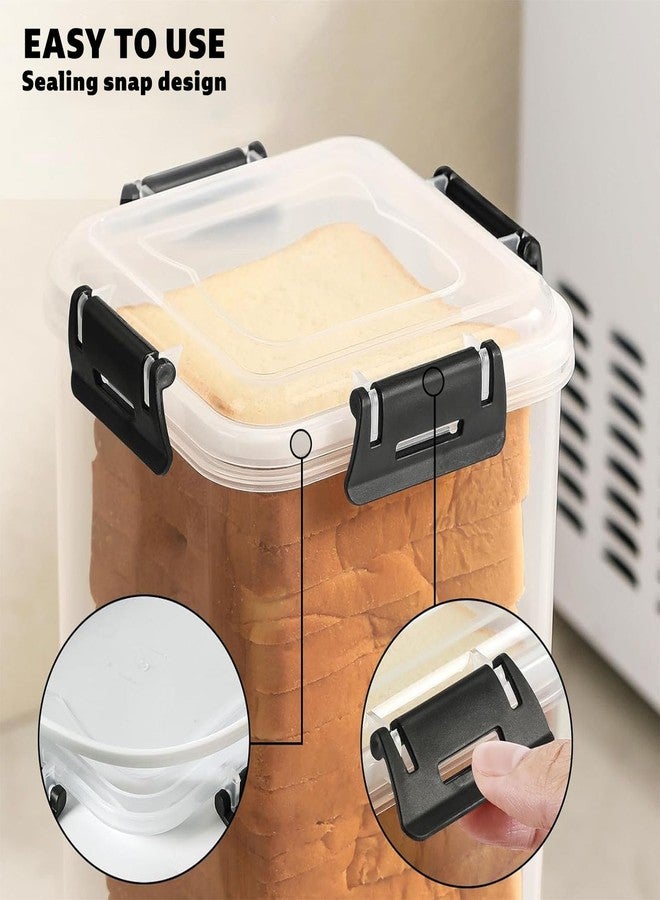 DIYOHFE Clear Airtight Bread Storage Container with 4-Latch Lid, Tall Plastic Bread Box for Sandwich Loaves, Bagels & Baguettes, 5×5×13 in BPA-Free Bread Keeper for Counter, Pantry & Freezer - Image 4
